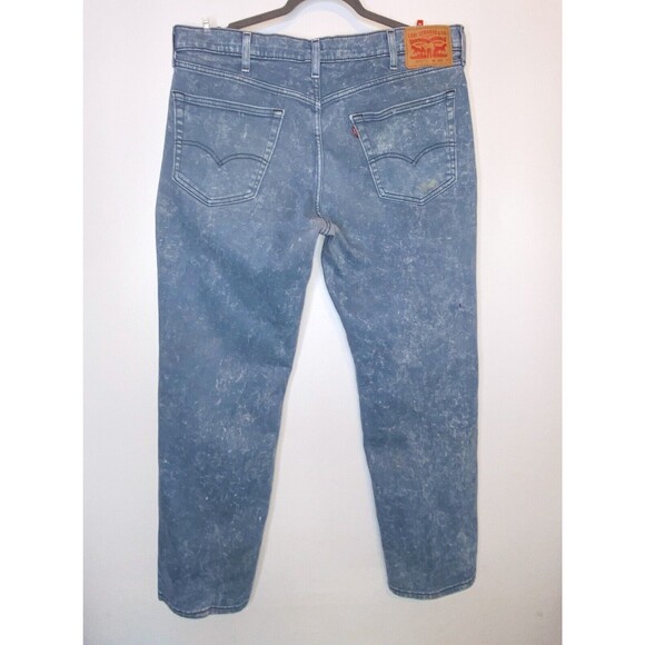Levi's 541 Gray Acid Wash Straight Leg Jeans Mens 38x32 Distressed Classic Punk - Picture 5 of 9